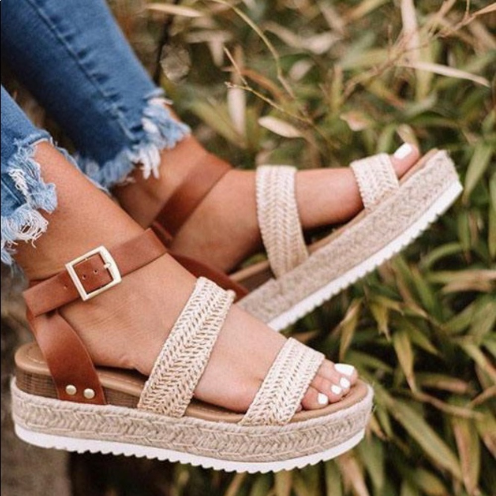 NEW Aummer Espadrille Buckled Ankle Straps Sandals
